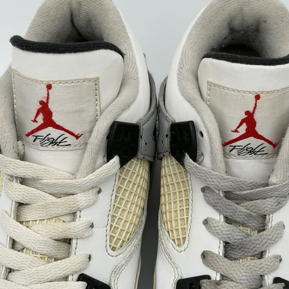 Jordan 4 Retro OG White Cement GS 2016 836016-192 6.5Y/8W Nike Air AUTHENTICATED
